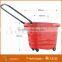 Telescopic Plastic Rolling Supermarket Shopping Basket