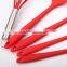 Home Kitchen Food Grade 5pc Set Red Grilling Barbecue Utensil Silicone Baking Tools