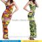Women's O-neck Long Bodycon Dress Summer Tropical Floral Print Tank Maxi Dress for Women