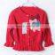 Wholesale Fancy Bows Trims Ruffle Knitted Girls Baby Wool Sweater