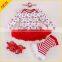 Custom 2016 newborn baby christmas outfits package hip dress up Merry Christmas party female baby pajamas