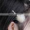 Sable Fur Hair Clips Findings Off-white Pom Ball Gold Plated 60mm x 30mm