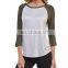 Girl New Raglan Sleeve Baseball Plain Team Sports T-Shirt