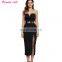 2017 Women Sleeveless White Bodycon Casual Midi Dress