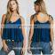Woman babydoll open bra top design fashion embroidered cami