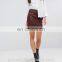 OEM ODM Wholesale High Fashion Hot Design Lady Skirt, Coated Zip Detail Mini Skirt