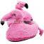 New Custom LED Night Light Up Plush Flamingo Shoes CE Mark Cartoon Pink Stuffed Animal Soft Plush Flamingo Slippers