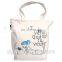 Recycle logo printed canvas tote bag( with rope handle)