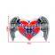 Good Quality Wholesale Zinc Alloy metal angle wings and heart cowboy belt buckle