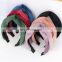 14colors Custom Fashion Head Wrap Vintage Navy Blue Hair Bands Women Plain Velvet Plastic Hairband Headband For Girl