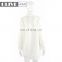 Standing Collar White Super Soft Plush Sherpa Fleece Zipper Bathrobe With Pompom