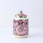 European Simple Style Purple Wave Pattern Ceramic Flower Vases With Lid For Home Decoration
