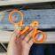 Loose wheel nut indicator with retention eyelets   32mm*105mm orange color 48 teeth PA