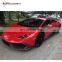 Lambo LP610 huran to M style dry carbon aero body set with front lip rear diffuser side skirt and rear spoiler for LP610