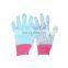HANDLANDY Wholesale PInk Floral Pattern Cotton palm lovely floral garden gloves,whole protection gloves