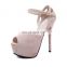 Sexy Suede Solid High Heels Platform Pumps With Ankle Strap Women's Sandals Shoes