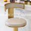adjustable modern kitchen luxury metal gold velvet leather bar stool