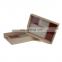 K&B wholesale high quality customized wood rustic ottoman coffee tray with handles