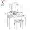 Wooden Vanity Mirror Modern Dressing Table With Mirror And Stool