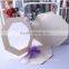 2016 new arrival cheapest flower shape wedding cards with colorful ribbon