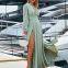 Womens Sexy Deep V Neck Belt Waist Mermaid Long Prom Dress Elegant Formal Evening Gowns