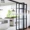 New Design Medium Stile Aluminum Double Glass Black Rimmed Accordion Elevation Balcony Interior Folding Door