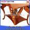 Dragonfly design triangle shaped round corner double layer wooden coffee table