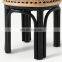 New Design Rattan Set of 2 Planters with Stands, Natural Cane & Black Wicker Flower Pot Holder Basket Wholesale