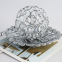 Wedding Silver Leaf Candle Holder Round Small Metal Crystal Ball Tealight Candle Stick Holder Light Table Centerpieces