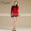 Stylish Red Women's Jacquard Wild Goose Pattern Crew Neck Sweater Preppy Style Knitted Cashmere for Winter with Front Back Logo