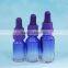 30ml surface printed glass bottle, spraying blue glass bottle, essential oil blue glass dropper bottle