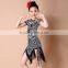 New 2016 fashion Tassel Salsa Ballroom Dresses Tango Costume Fringe Latin Dance Dress children girl latin dance dress cheap