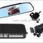 Good selling car alarm ultrasonic sensor with 4.3 inch rear view mirror and mini reverse camera