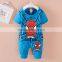 2016 hotsale latest design children clothes set baby boy spiderman shirt and pant piece set wholesale