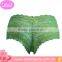 Sexy elegant transparent green golden color lace lingerie panty for ladies