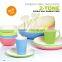 flower custom designed printed color cup bowl plate jug fastion eco-friendly bamboo firbre kitchenware, dishes dinner set