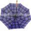 Grid rain folding umbrella for gift/promotion/advertising