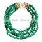 Faced beads fives strands statement bib collar necklace