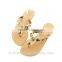 New womans artificial stone toe post ladies slippers sandals 2015