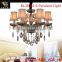 Design gold glass pendant light, modern crystal chandelier lamp with factory