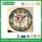 Vintage flower design home decor wall clock