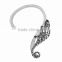 Wholesale animal jewelry antique silver plated lizard charm noctilucent earring