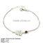 BXA-0932 925 Silver Religion Bracelet with Silver Tiger-eye and Small Charm religion symbol