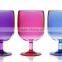 Stackable Plastic Colored Wine Stem Glass