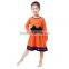 Kaiya latest orange with black bow girl dress children Halloween boutique clothing