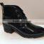 pointed shoes leather ankle boots with tie low-heeled color black and wine red