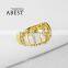 Arch Bridge Ring 10K Yellow Gold Micro Pave Setting Simple Wedding Ring Lady's Fashion Jewelry Ring