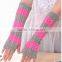 Cheap Winter Knit Fingerless Gloves Mitten With Stripe