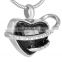 SRP8359 China Wholesale Crystal Inlay Heart Cremation Urn Jewelry Necklace for Ashes Stainless Steel