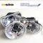 7' SQUARE BMC CRYSTAL GLASS LED HALO RING 12V/24VAuto Halogen Semi Sealed Beam Auto Halogen Lamp H4 or HID